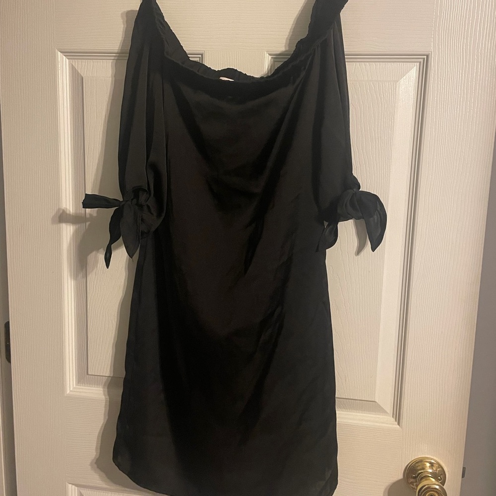 Off the shoulder black dress